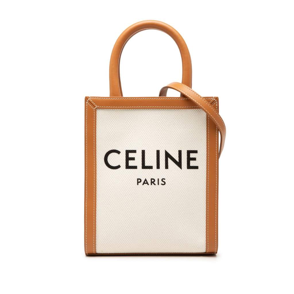 Celine Mini Canvas Vertical Cabas Tote Brown Very good condition - Front View
