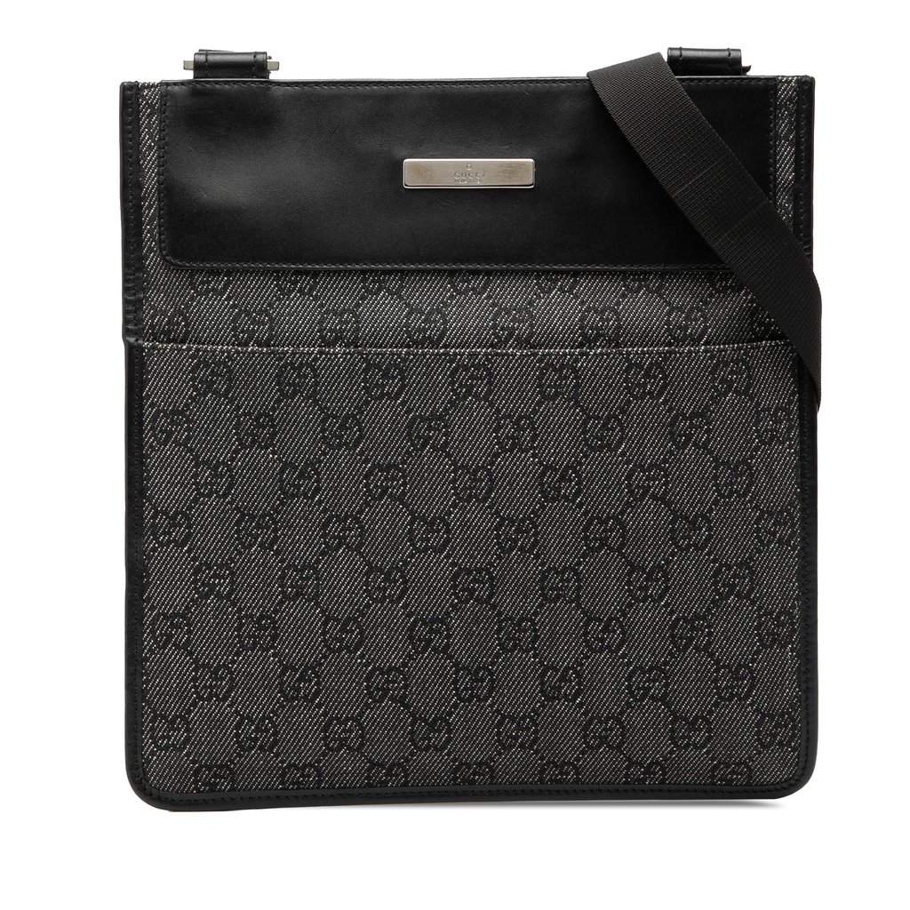 Gucci GG Denim Crossbody Black Very good condition - Front View
