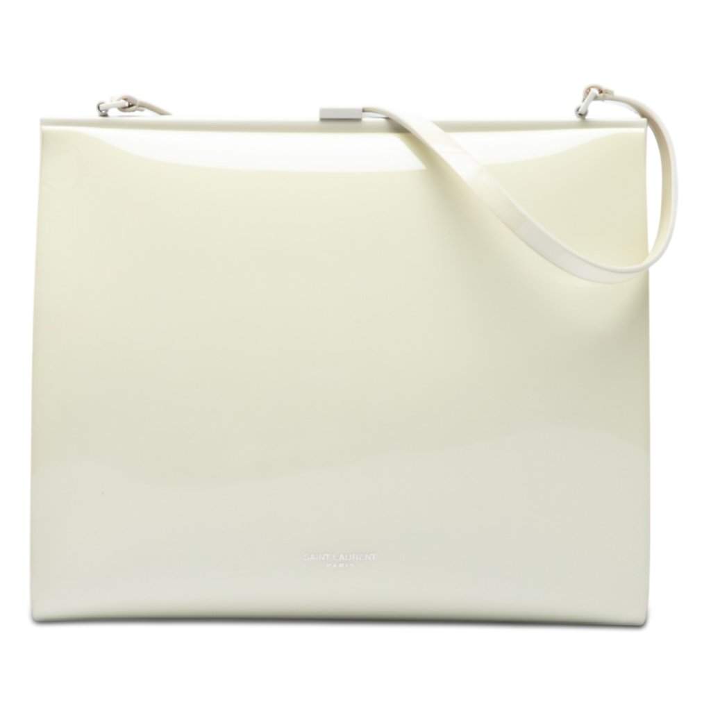 Saint Laurent Vinyl Le Anne Marie Shoulder Bag White Plastic Very good - Front View