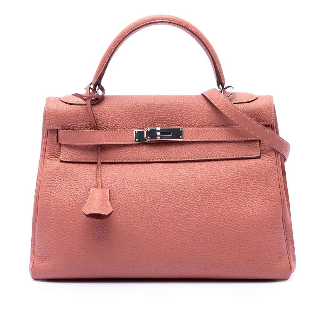 Hermès Clemence Kelly II Retourne 32 Pink Leather Very good condition - Front View