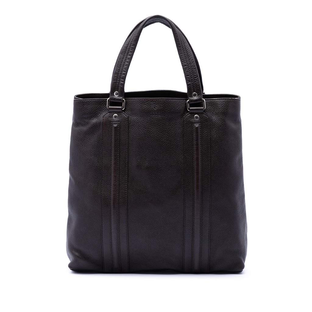 Gucci Grained Calfskin Tote Brown Leather Very good - Front View