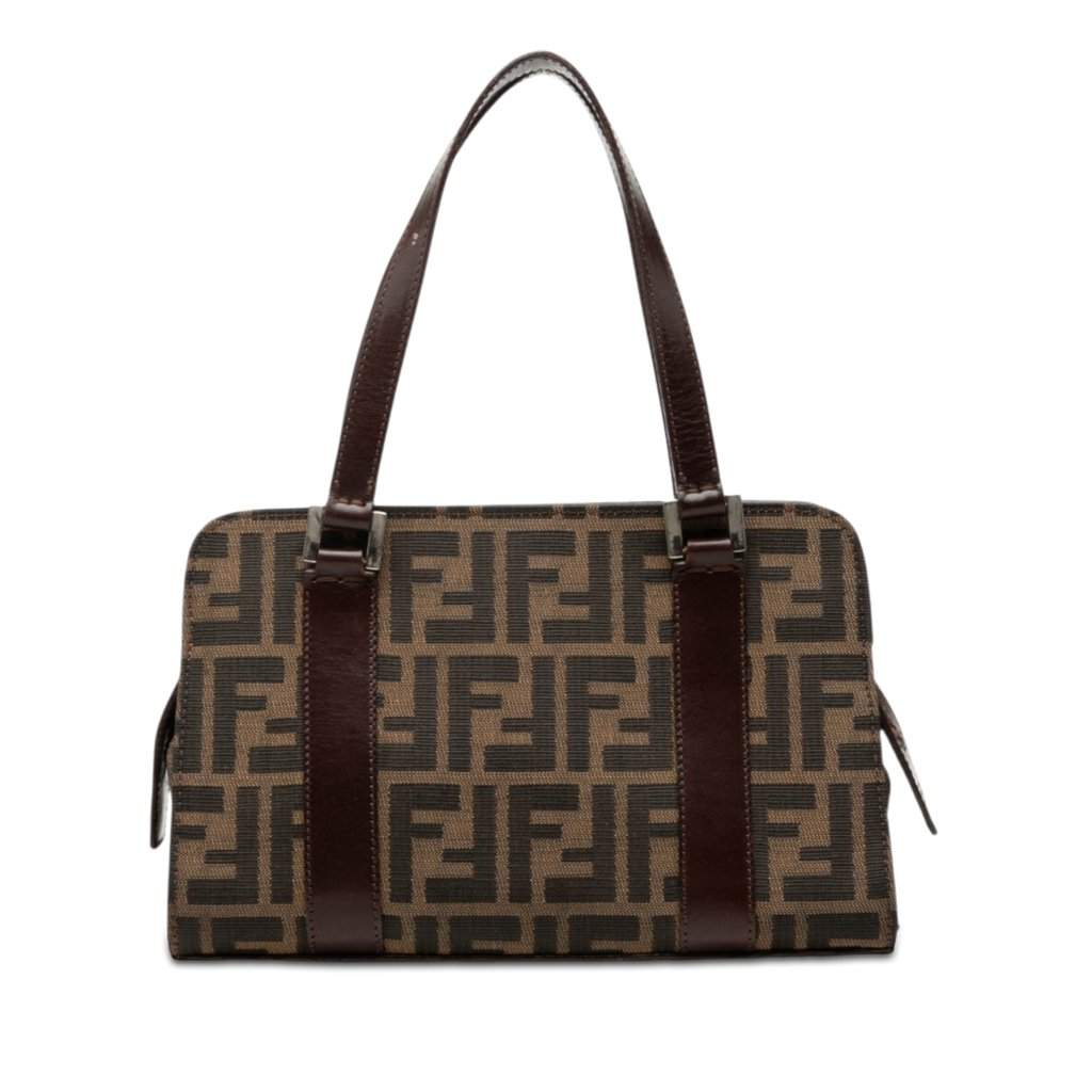 Fendi Zucca Canvas Handbag Brown Very good - Front View