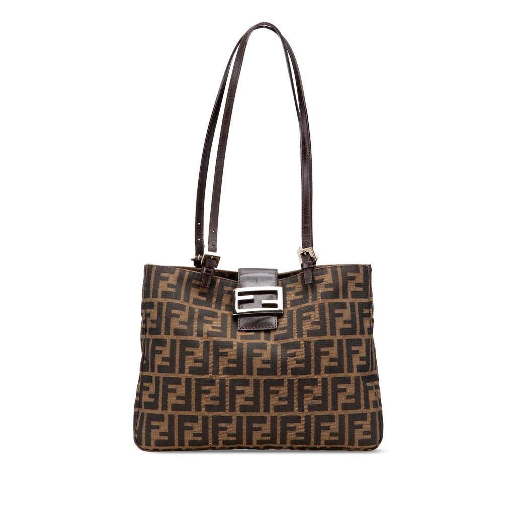 Fendi Zucca Canvas Shoulder Bag Brown Very good condition - Front View