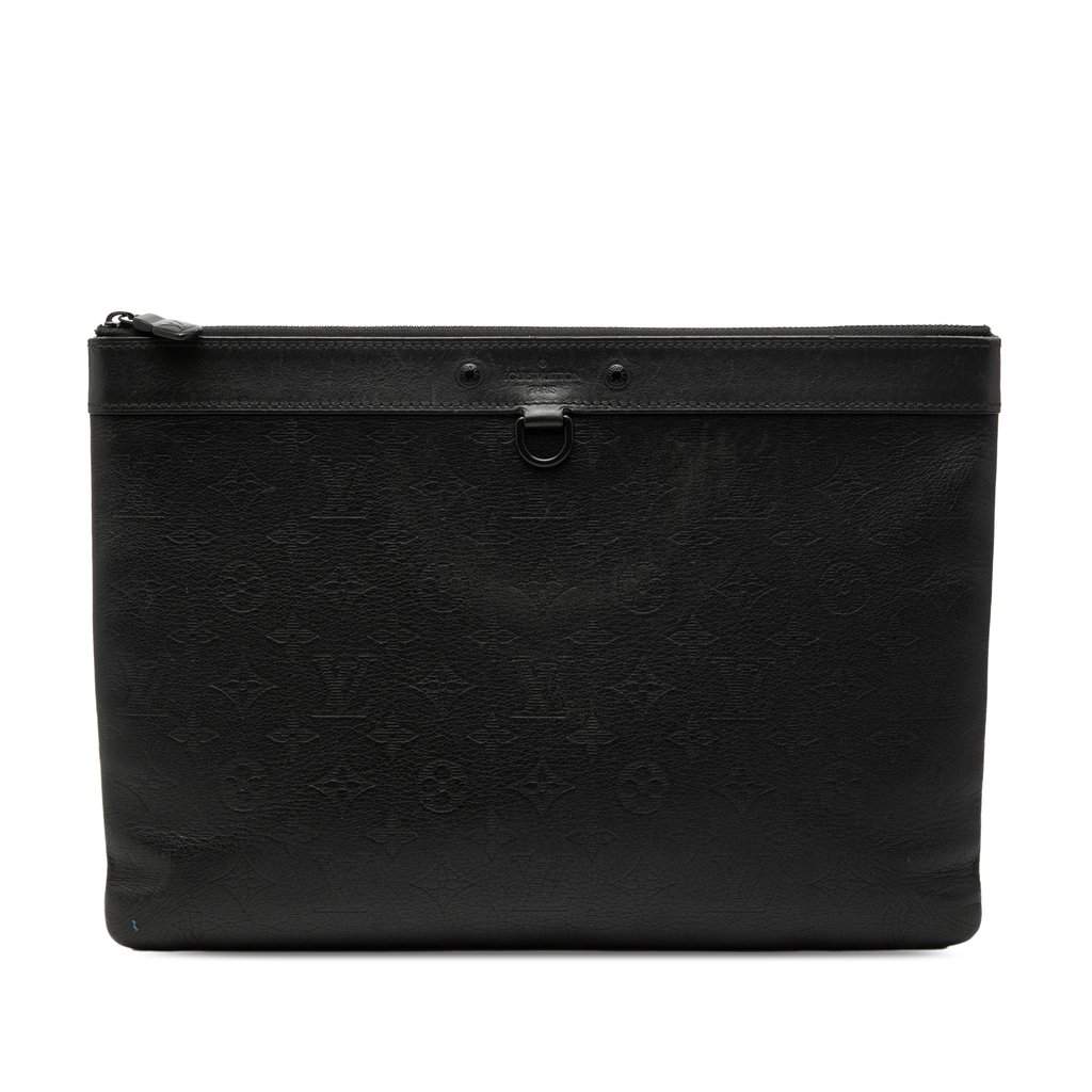 Louis Vuitton Monogram Shadow Discovery Pochette Black Leather Very good condition - Front View