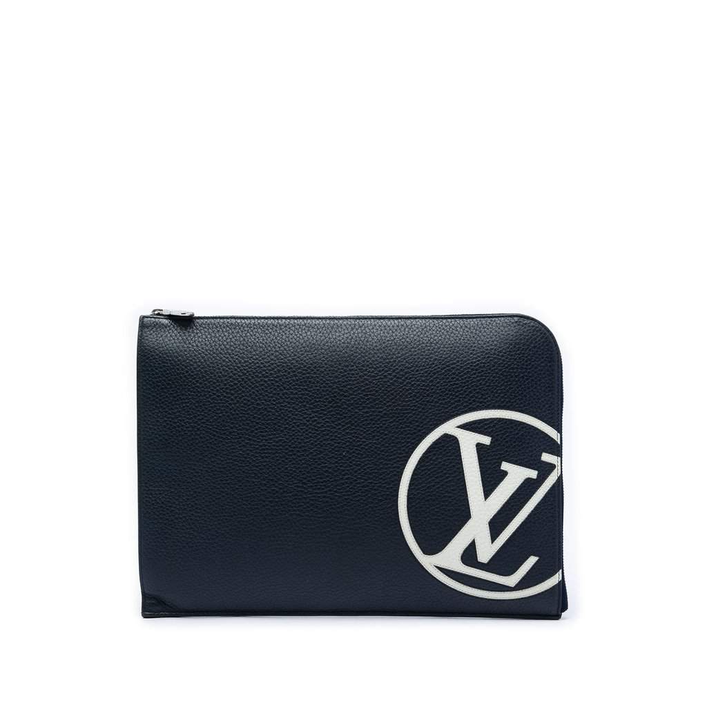 Louis Vuitton Taurillon Initials Circle Pochette Jour GM Blue Leather Very good - Front View