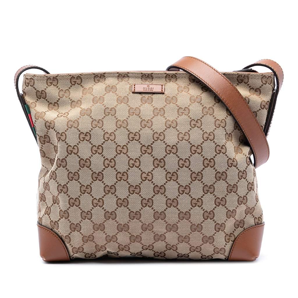 Gucci GG Canvas Web Crossbody Beige Very good condition - Front View