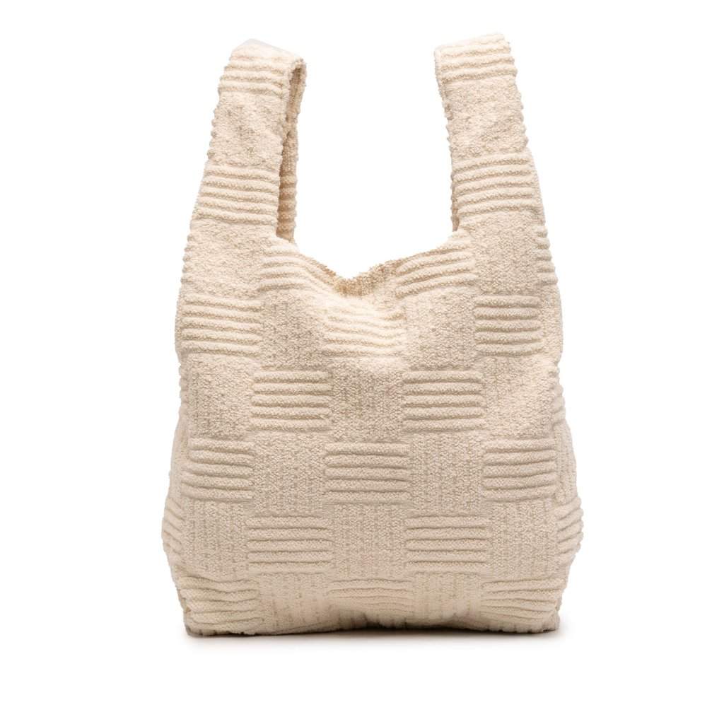 Bottega Veneta Terry Cloth Shopping Tote White Very good condition - Front View