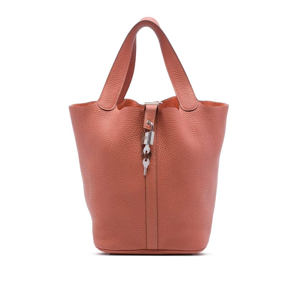 Hermès Clemence Picotin Lock 26 Orange Leather Very good - Front View