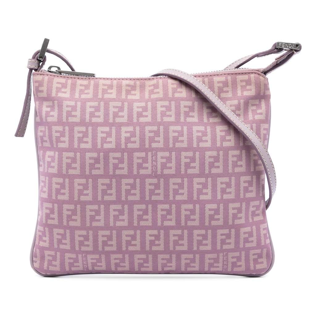Fendi Zucchino Canvas Crossbody Pink Very good condition - Front View