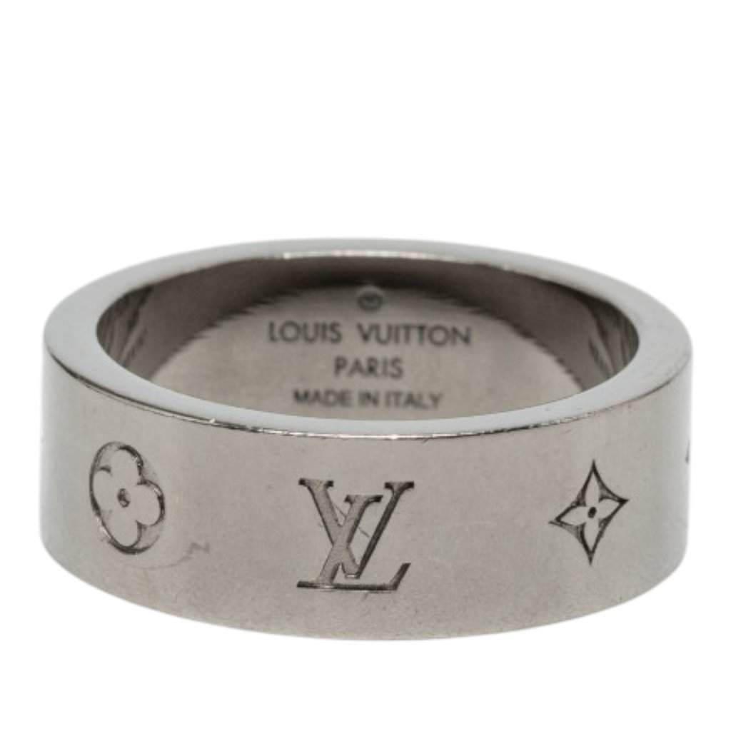 Louis Vuitton Brass Instinct Ring M Silver Metal Very good - Front View