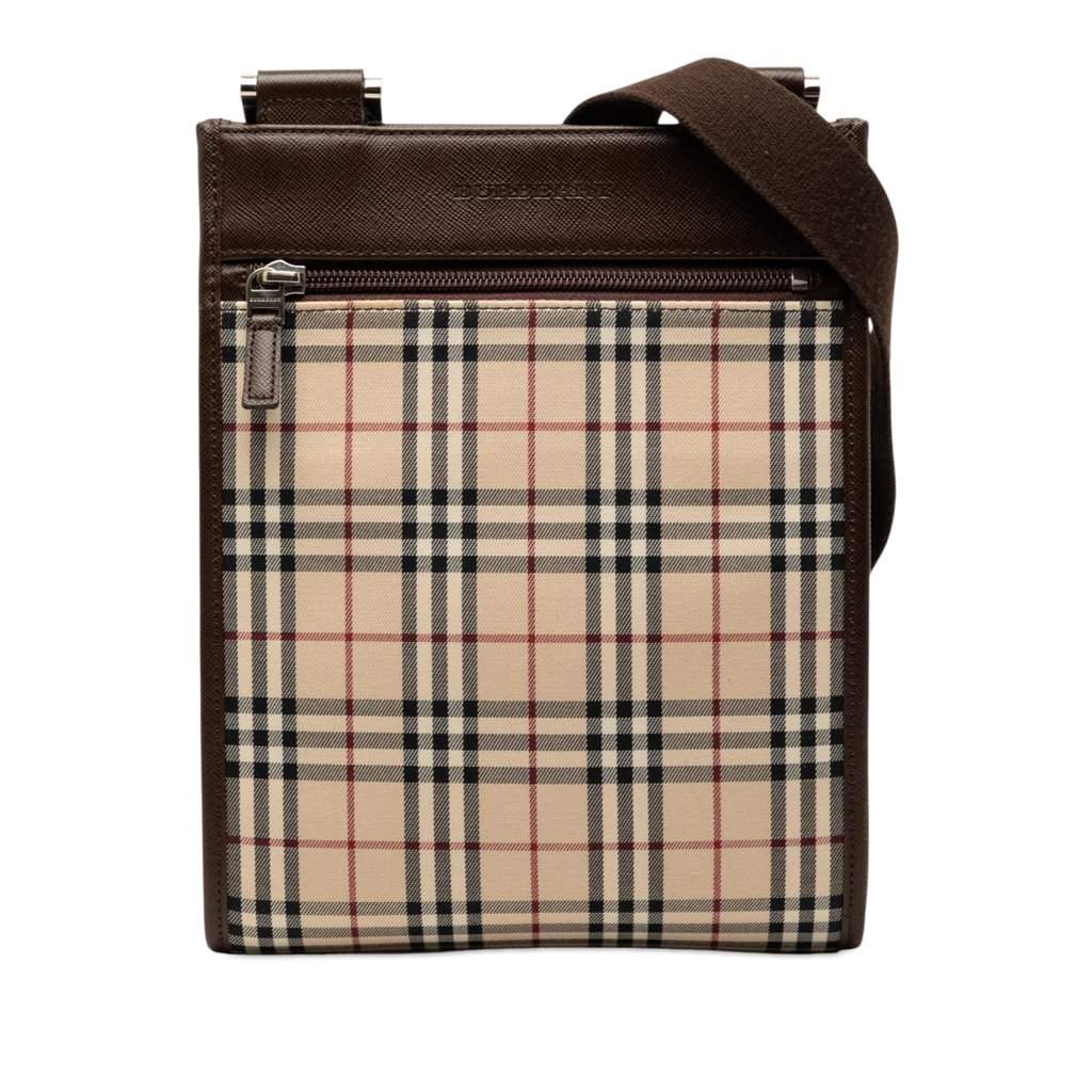 Burberry House Check Canvas Crossbody Beige Very good condition - Front View