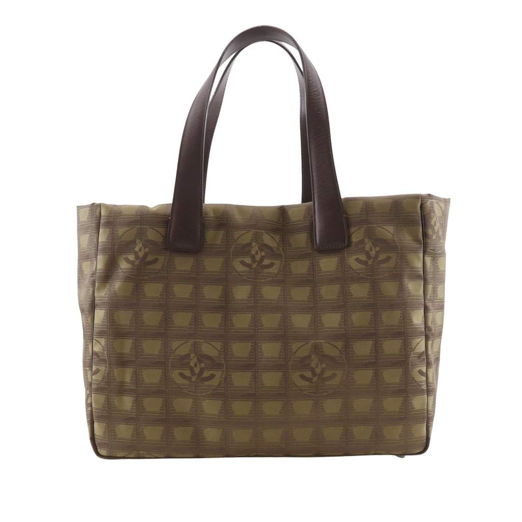 Chanel New Travel Line Nylon Tote Brown Very good condition - Front View