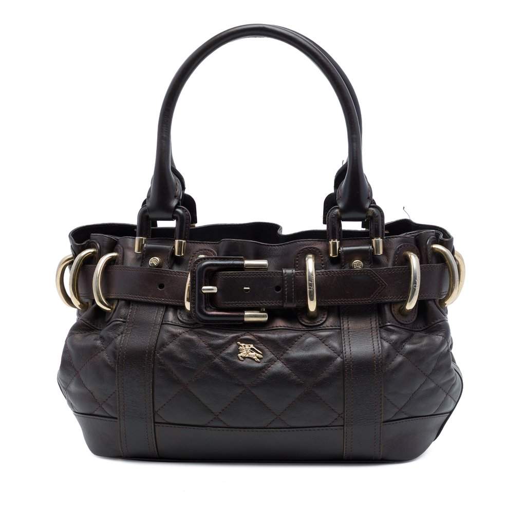 Burberry Baby Quilted Leather Beaton Handbag Brown Leather Very good condition - Front View