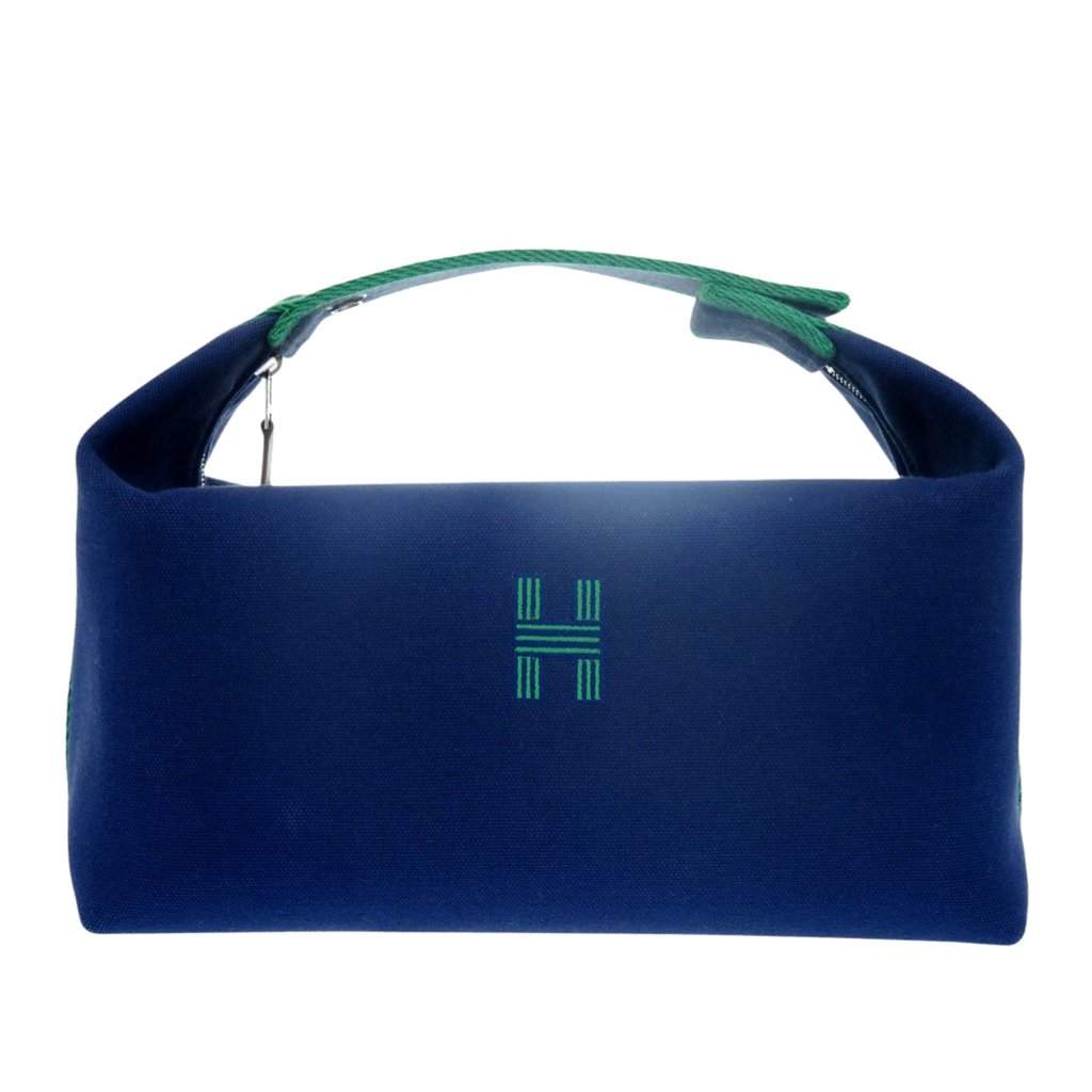 Hermès Small Toile Bride A Brac Case Blue Very good condition - Front View