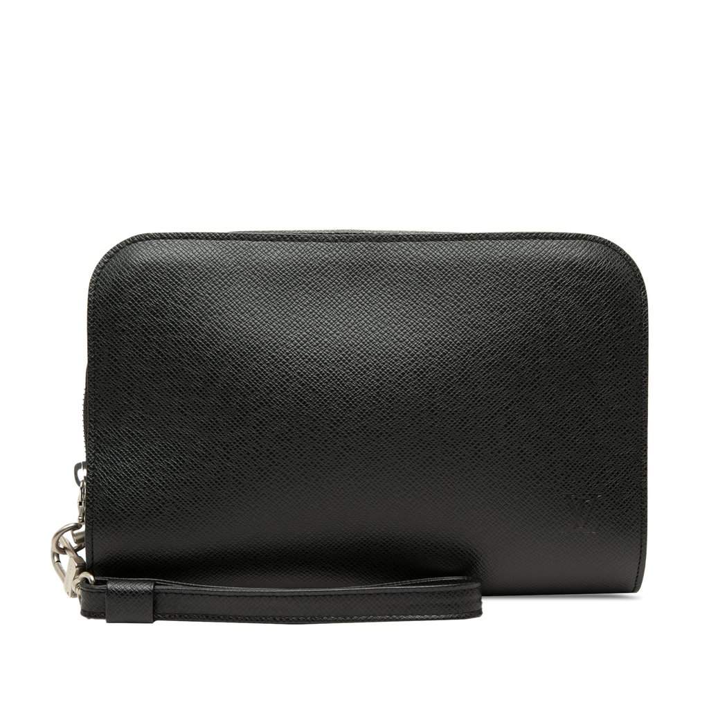 Louis Vuitton Taiga Pochette Baikal Black Leather Very good - Front View