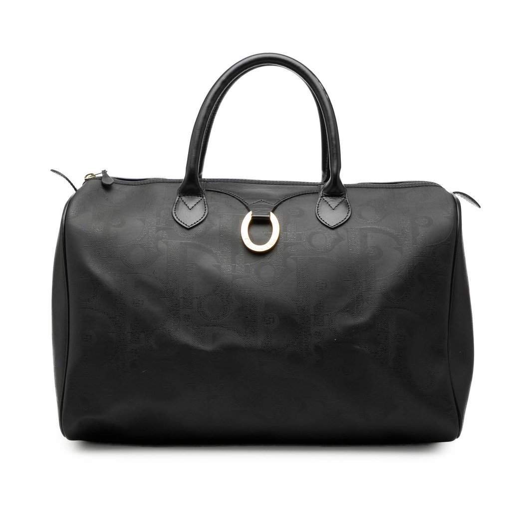 Dior Diorissimo Trotter Coated Canvas Travel Bag Black Very good condition - Front View