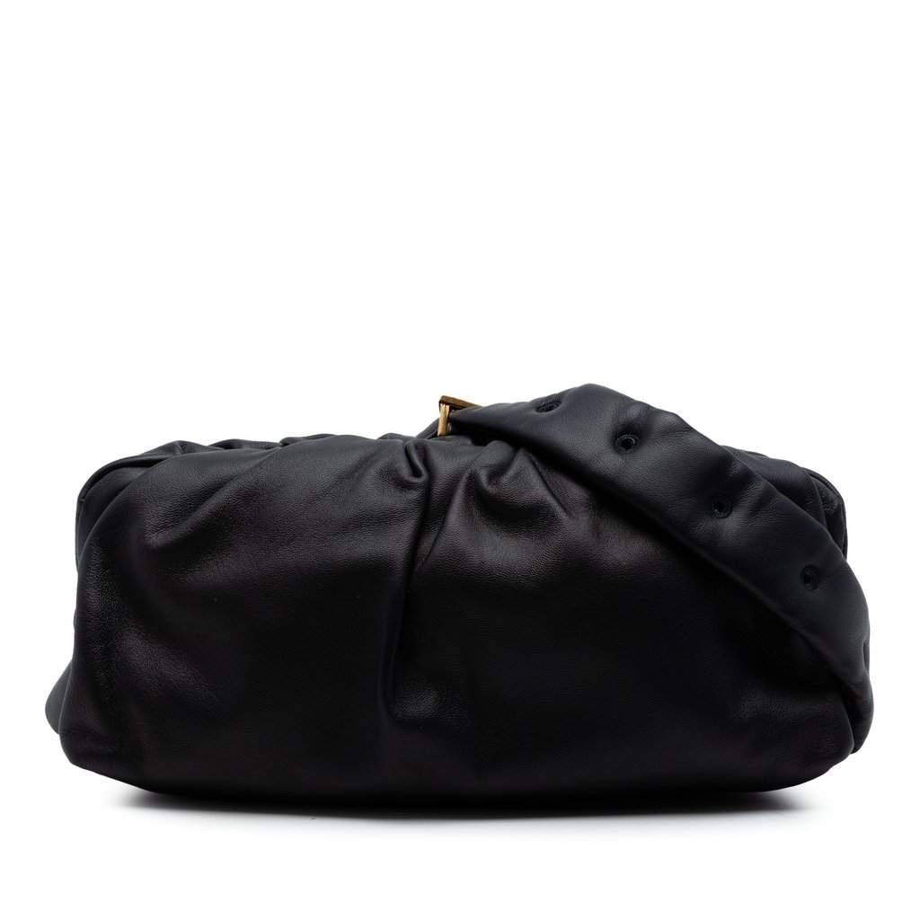 Bottega Veneta Calfskin The Body Pouch Belt Bag Black Leather Very good condition - Front View