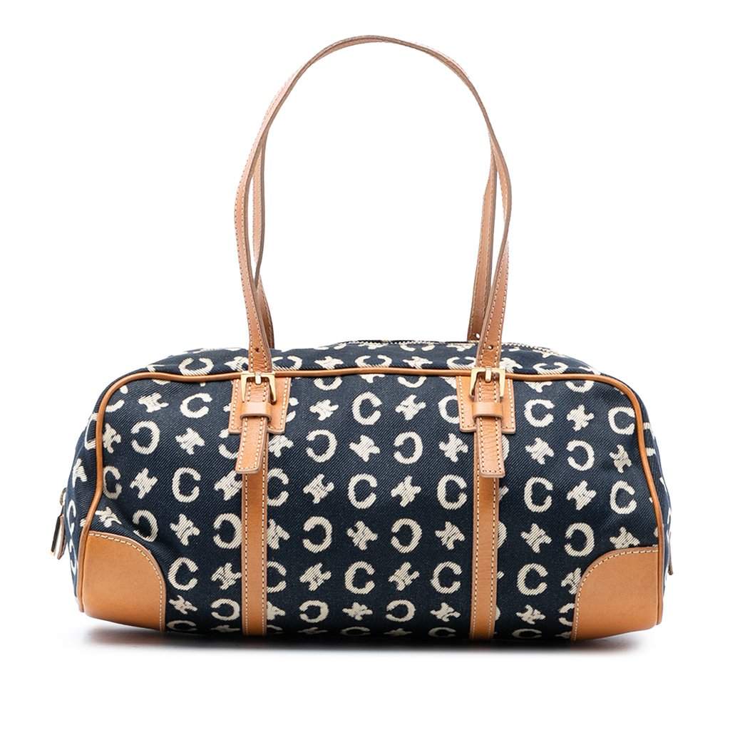 Celine C Macadam Denim Shoulder Bag Blue Very good condition - Front View