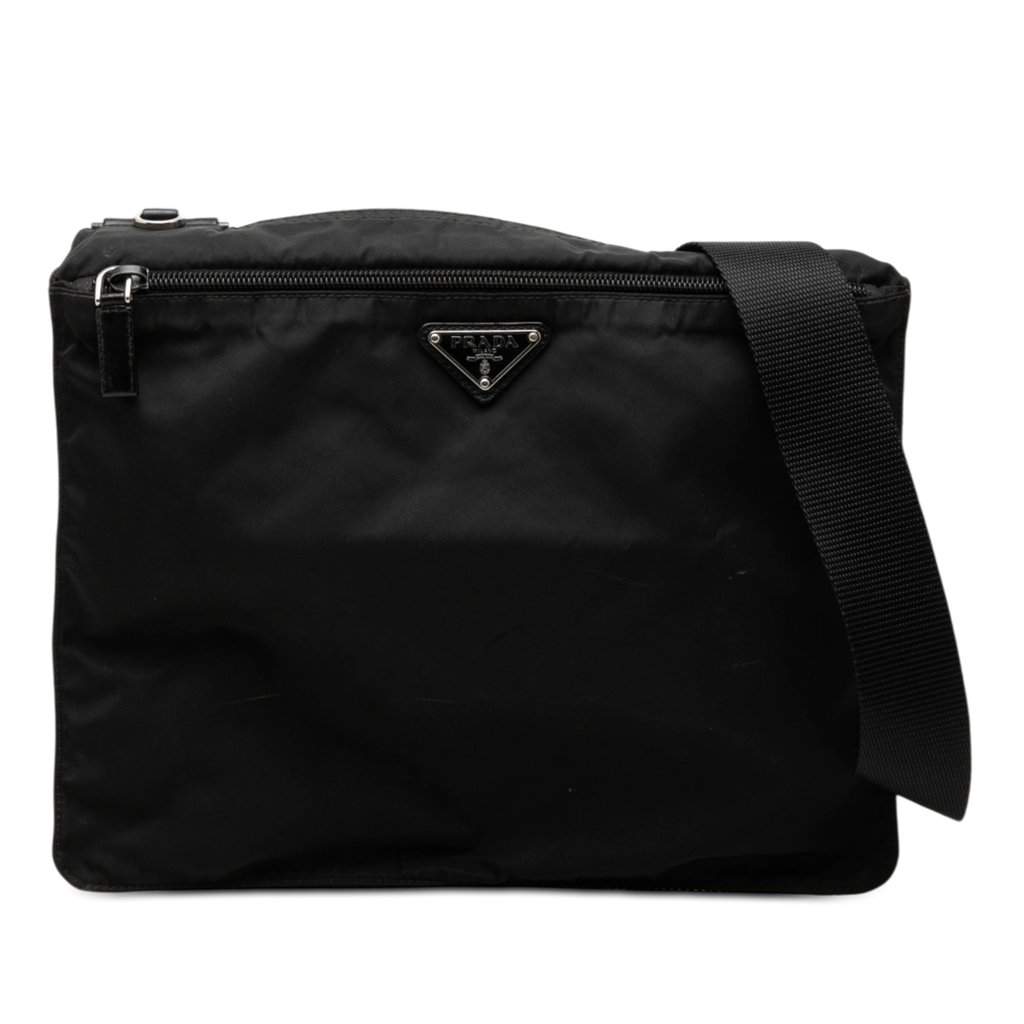 Prada Tessuto Zip Top Crossbody Black Very good condition - Front View