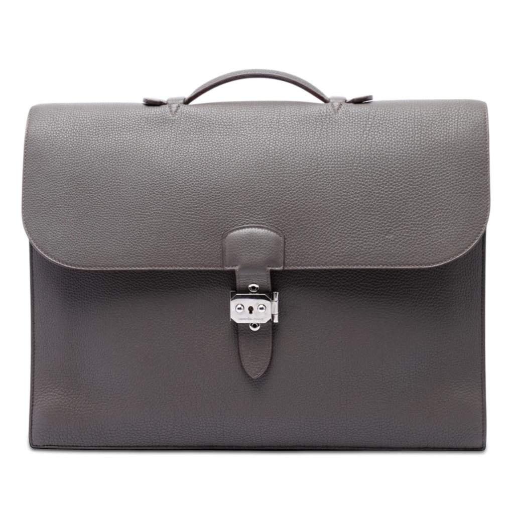 Hermès Togo Sac a Depeches 40 Brown Leather Very good - Front View