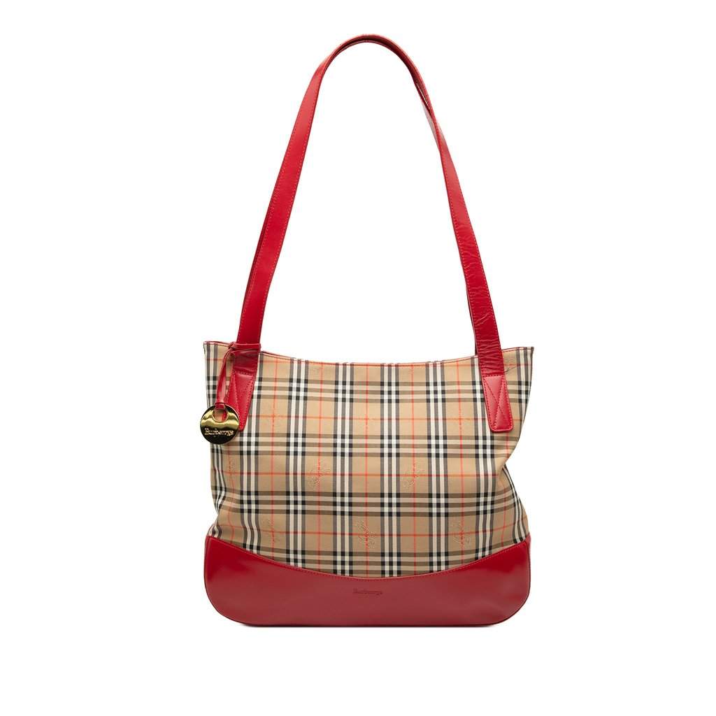 Burberry Haymarket Check Canvas Tote Beige Very good condition - Front View