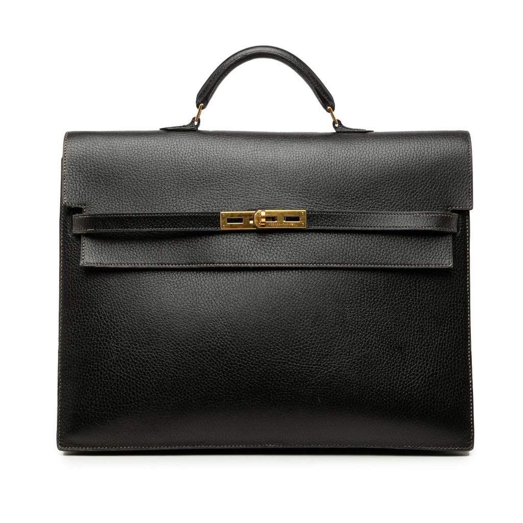 Hermès Ardennes Kelly Depeches 38 Black Leather Very good condition - Front View