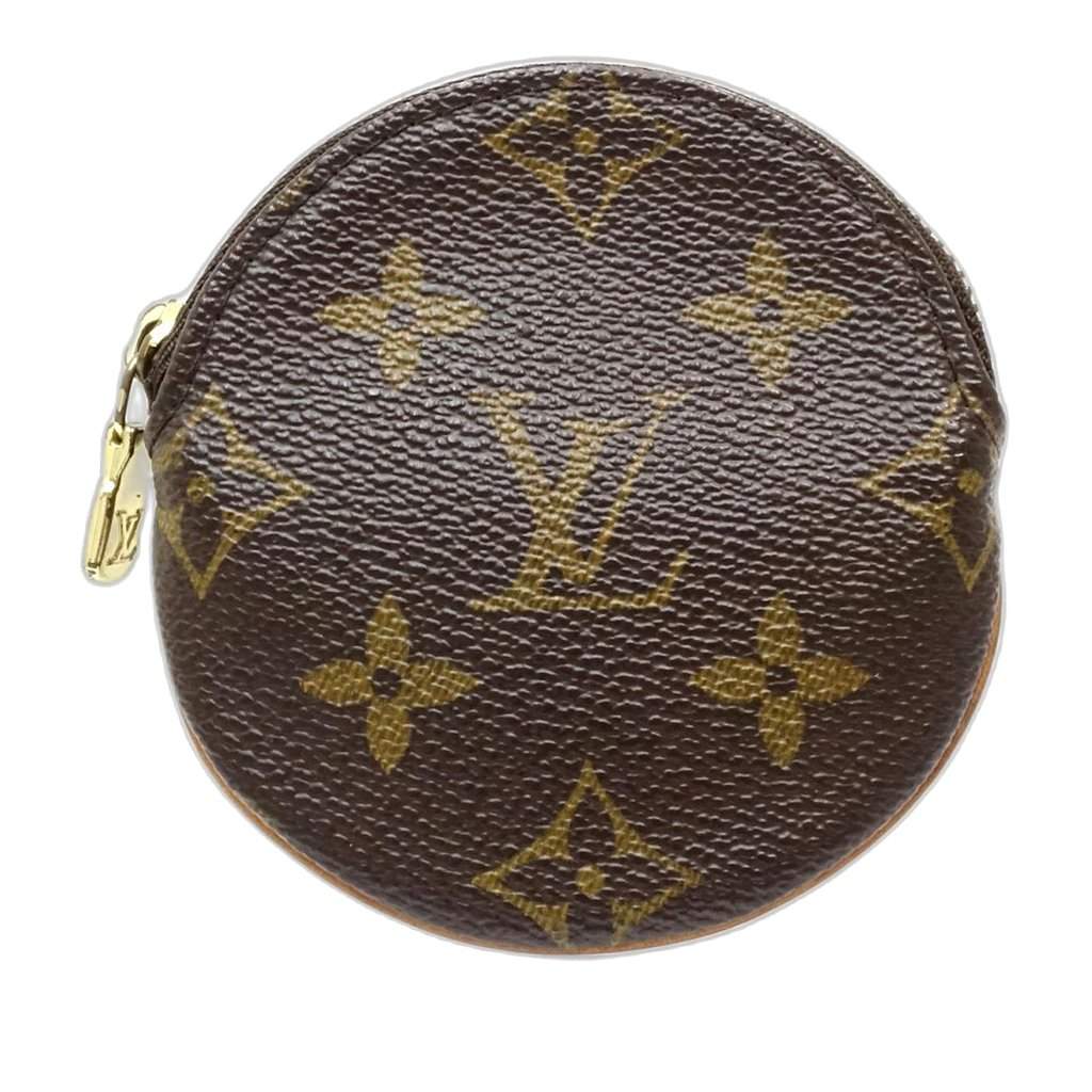 Louis Vuitton Monogram Porte Monnaie Round Coin Purse Brown Very good condition - Front View