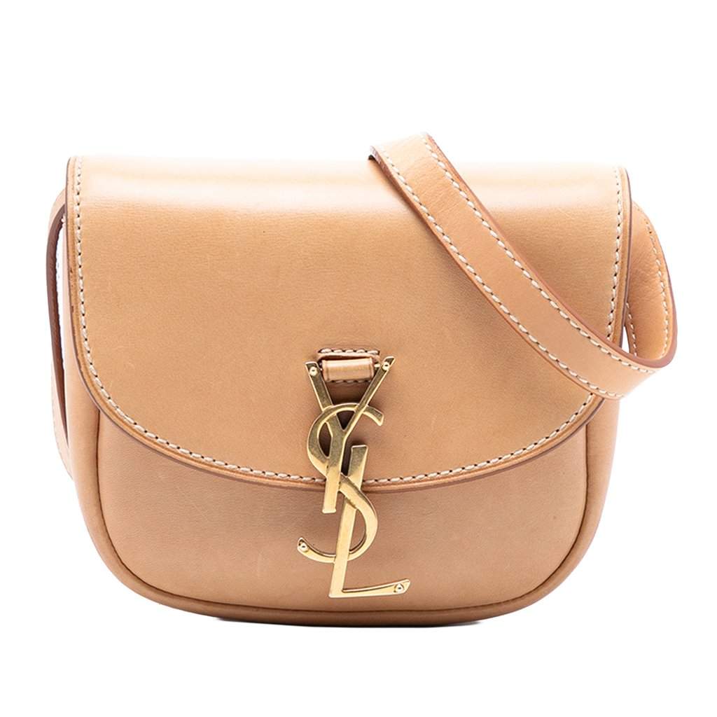Saint Laurent Small Leather Kaia Crossbody Brown Leather Very good - Front View