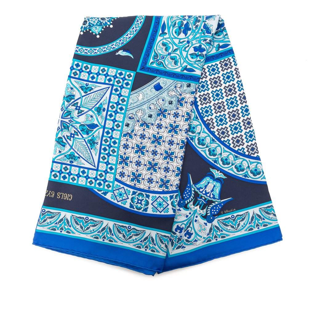 Hermès Ciels Byzantins Silk Scarf Blue Very good - Front View