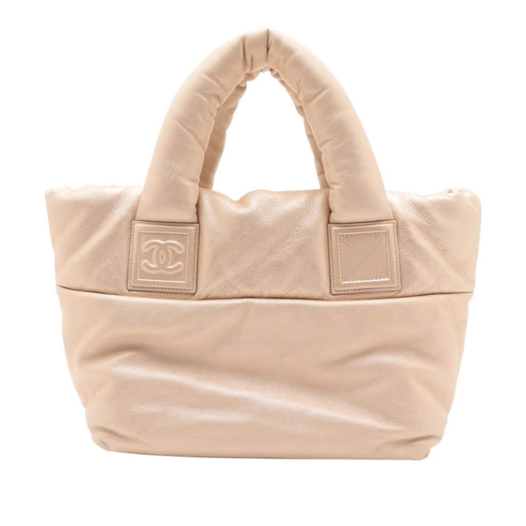 Chanel Small Lambskin Coco Cocoon Reversible Tote Beige Leather Very good condition - Front View