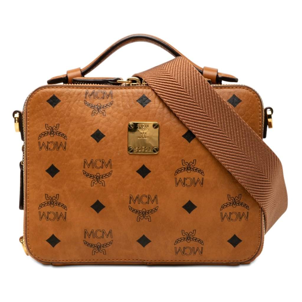 MCM Small Visetos Coated Canvas Klassik Satchel Brown Very good condition - Front View