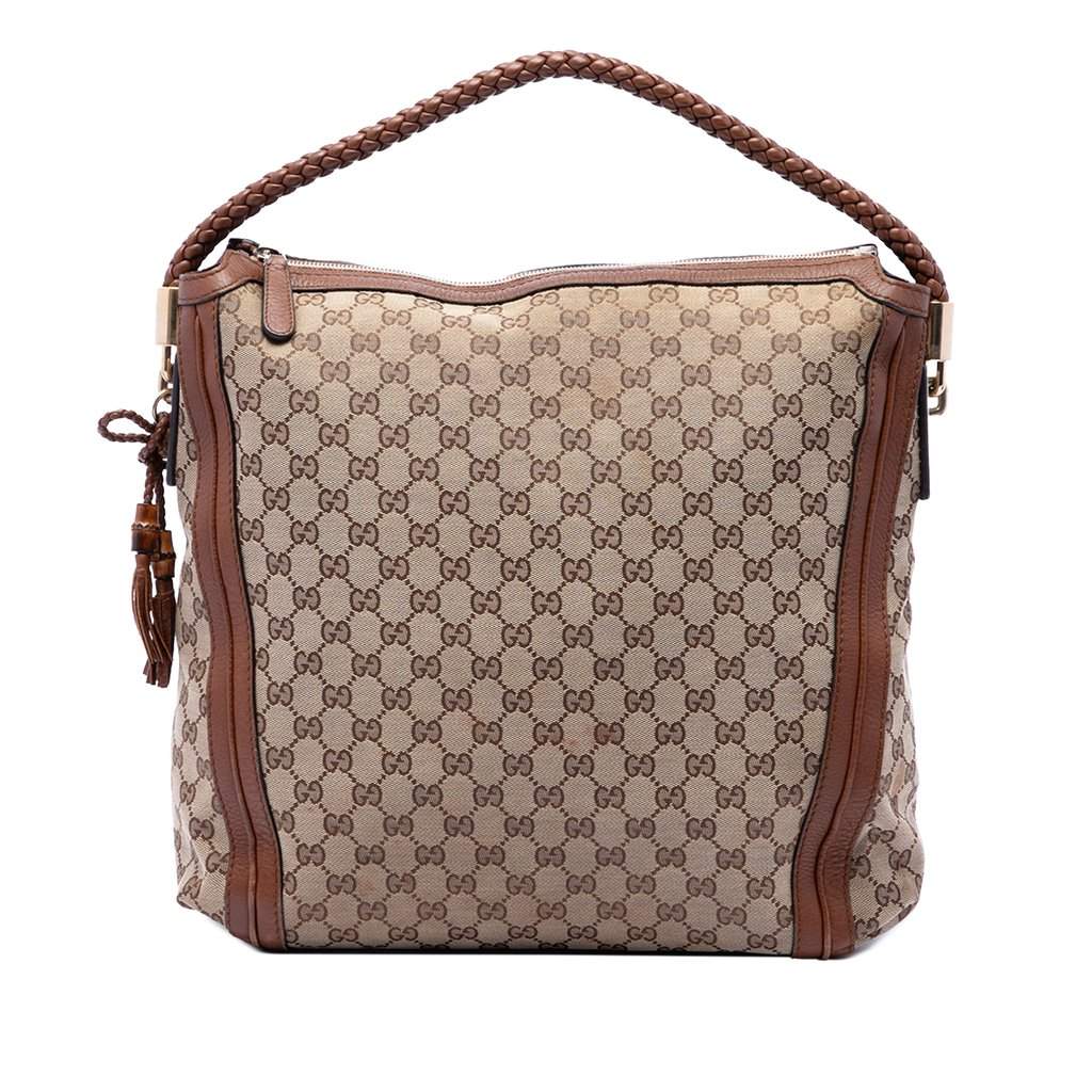 Gucci Large GG Canvas Bella Tote Beige Very good - Front View