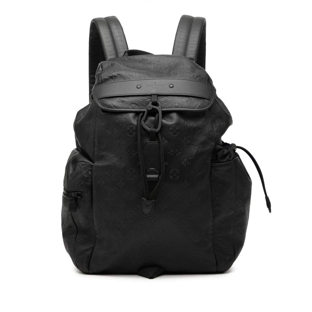 Louis Vuitton Monogram Shadow Discovery Backpack Black Leather Very good condition - Front View