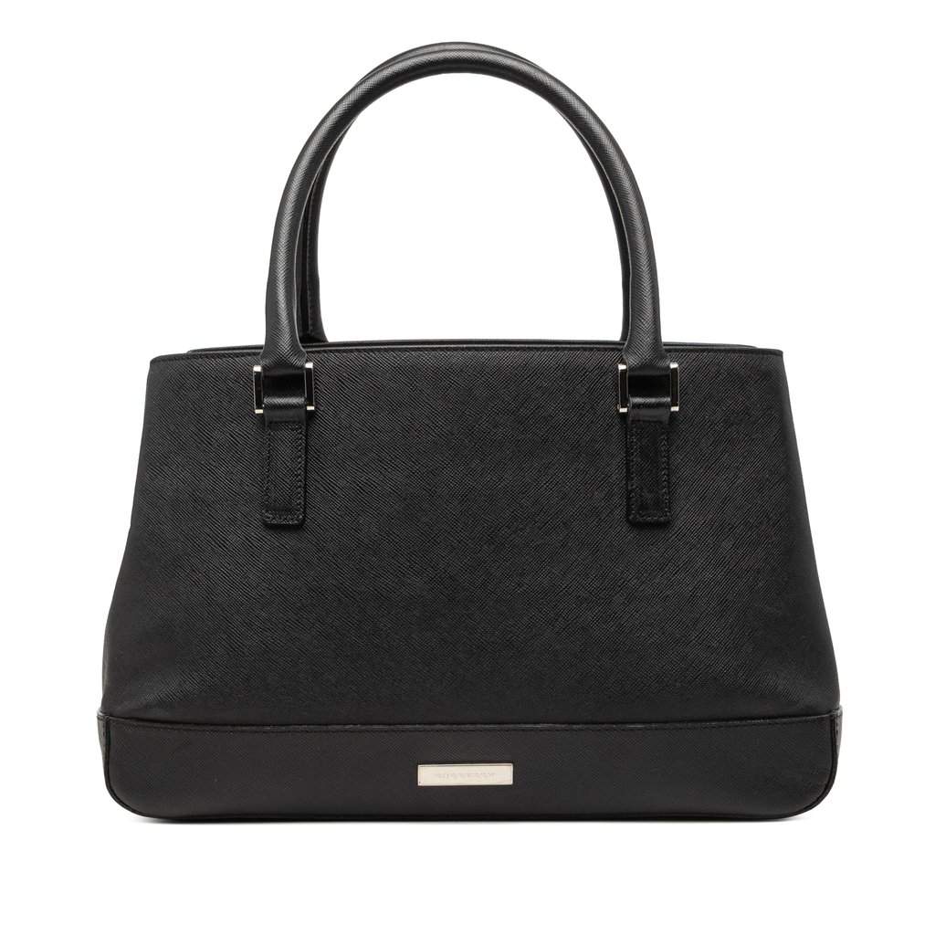 Burberry Calfskin Handbag Black Leather Very good - Front View