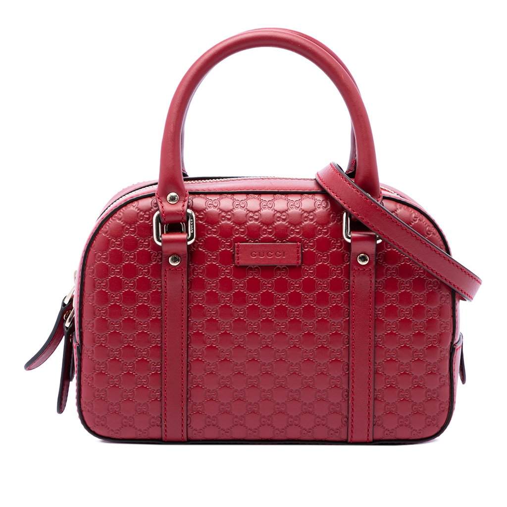 Gucci Small Microguccissima Bree Satchel Red Leather Very good condition - Front View