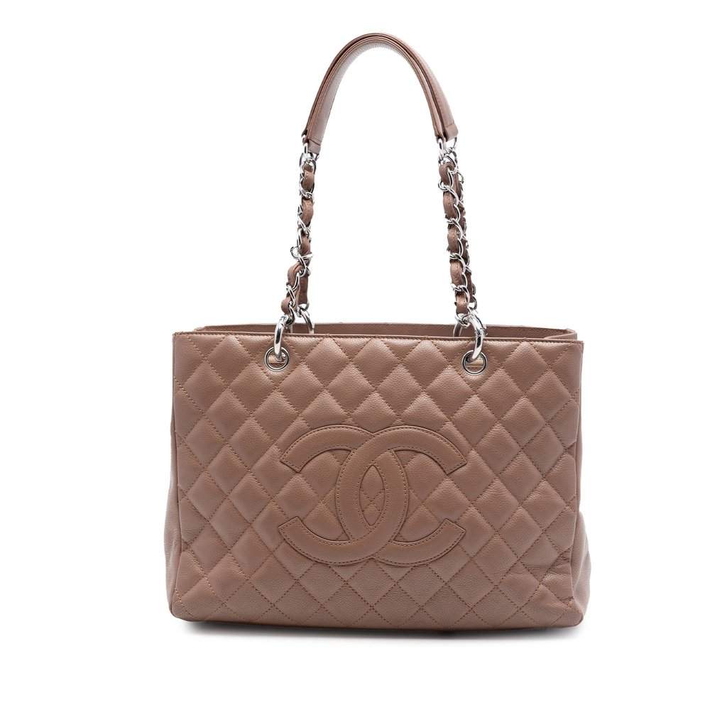 Chanel Caviar Grand Shopping Tote Brown Leather Very good condition - Front View