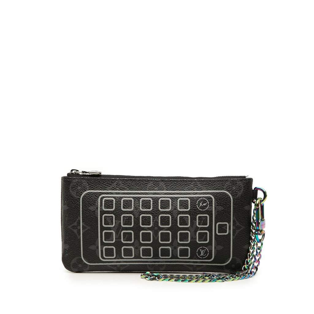 Louis Vuitton Monogram Eclipse Flash Fragment iPhone Case Black Very good condition - Front View