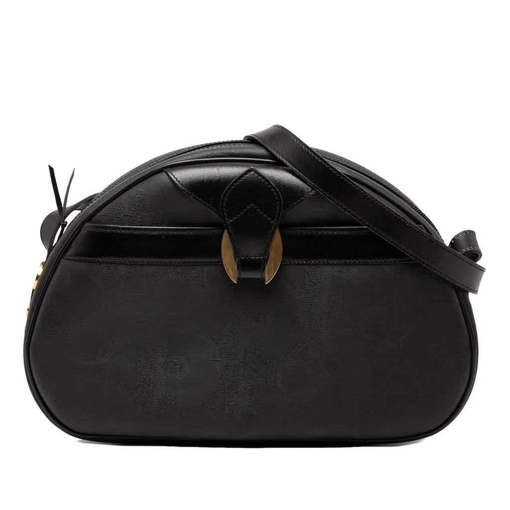Dior Oblique Trotter Coated Canvas Crossbody Black Very good - Front View