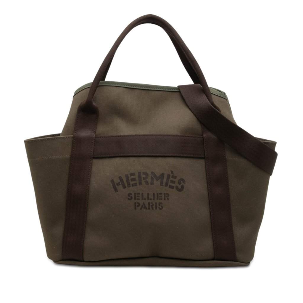 Hermès Toile Sac de Pansage Grooming Bag Brown Very good condition - Front View