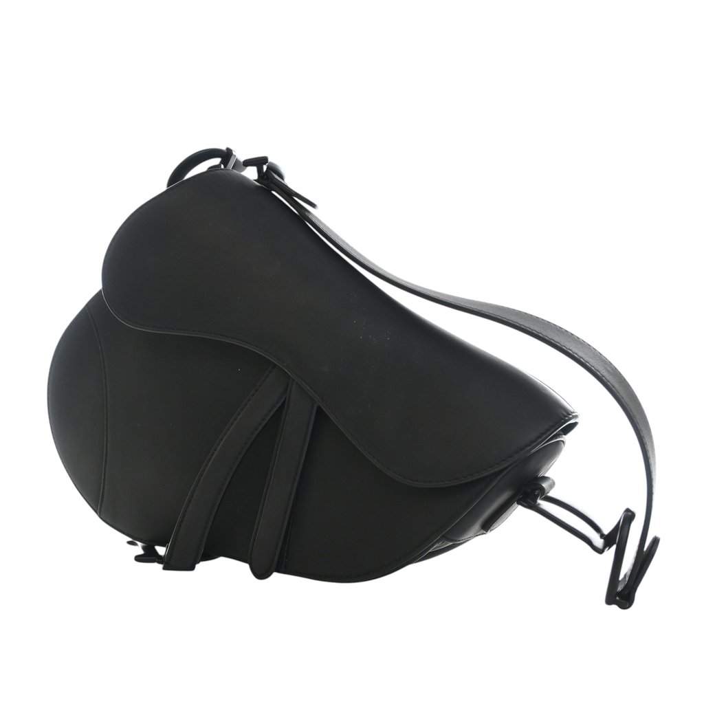 Dior Ultra Matte Calfskin Saddle Bag Black Leather Very good - Front View