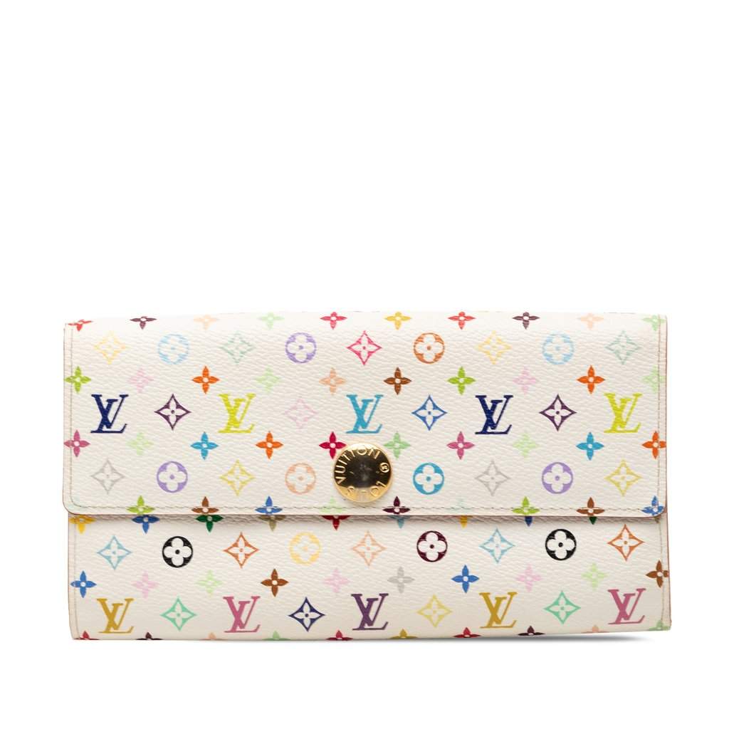 Louis Vuitton Monogram Multicolore Sarah Long Wallet White Very good condition - Front View