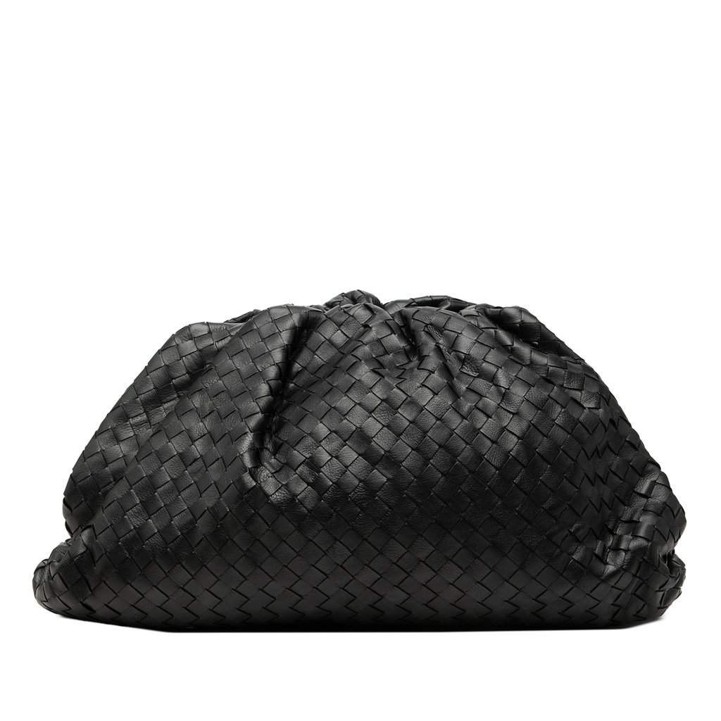 Bottega Veneta Nappa Intrecciato The Pouch Black Leather Very good condition - Front View