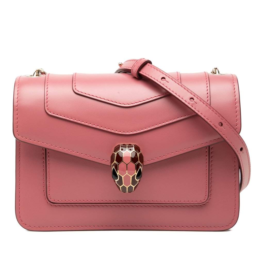 Bvlgari Calfskin Serpenti Forever Crossbody Pink Leather Very good condition - Front View