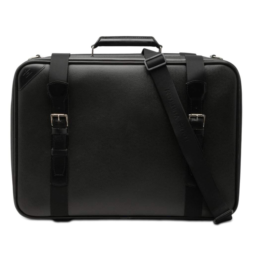Louis Vuitton Taiga Satellite 53 Luggage Black Leather Very good - Front View