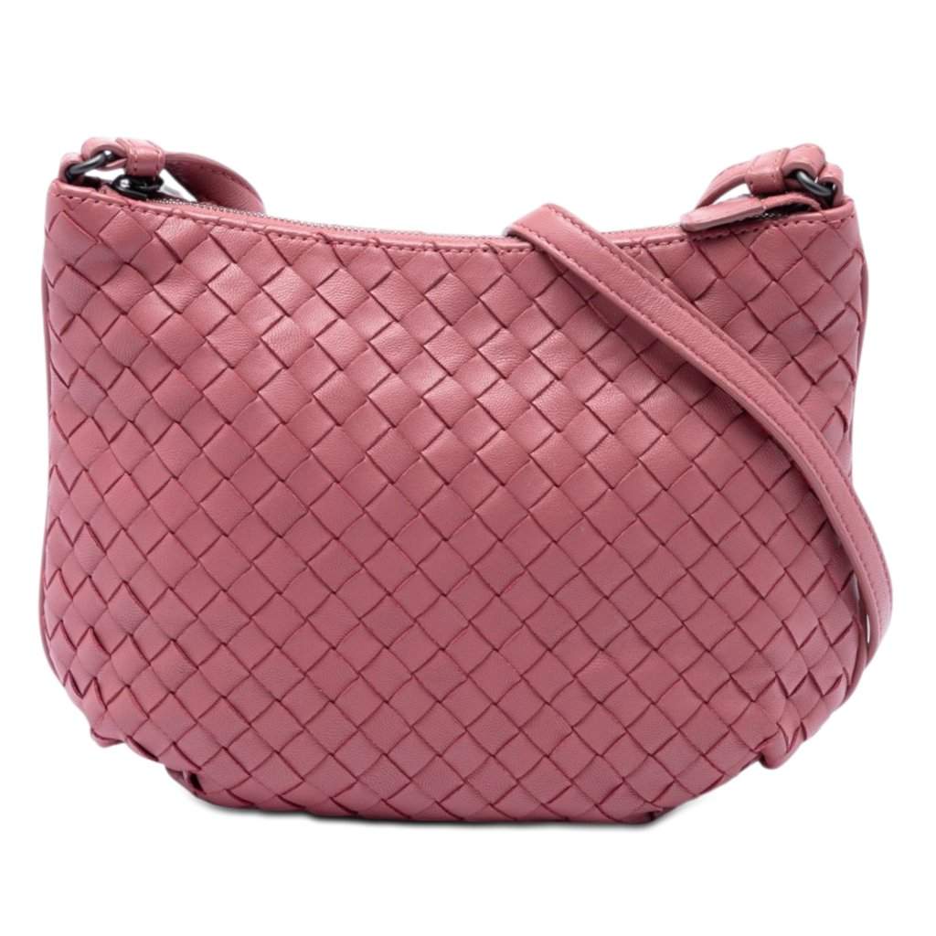 Bottega Veneta Nappa Intrecciato Crossbody Pink Leather Very good condition - Front View