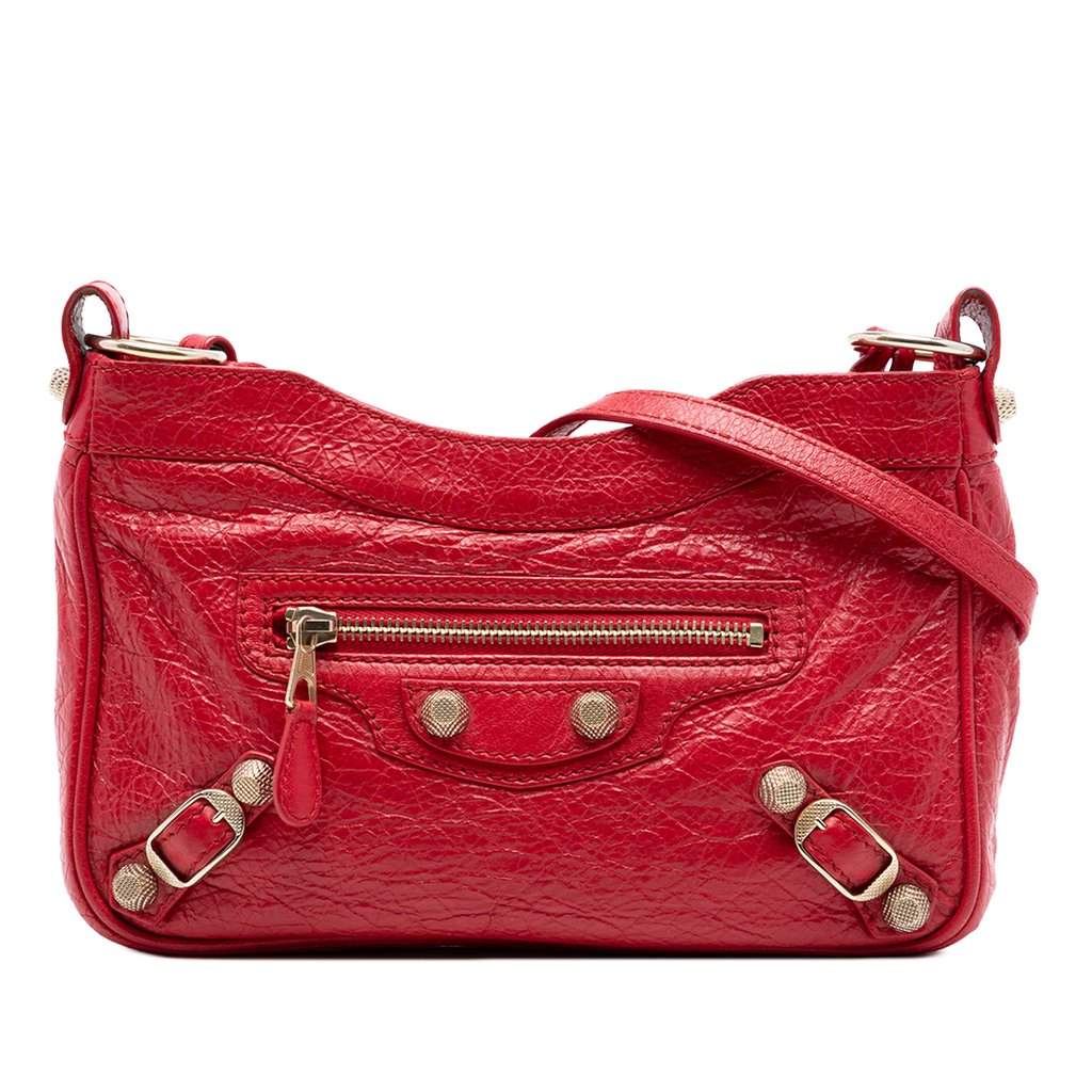 Balenciaga Lambskin Motocross Giant 12 Hip Crossbody Red Leather Very good condition - Front View