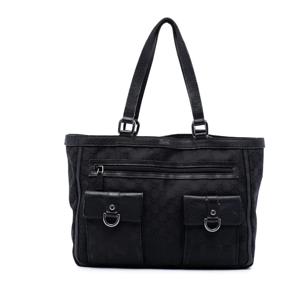 Gucci GG Canvas Abbey D Ring Pocket Tote Black Good condition - Front View
