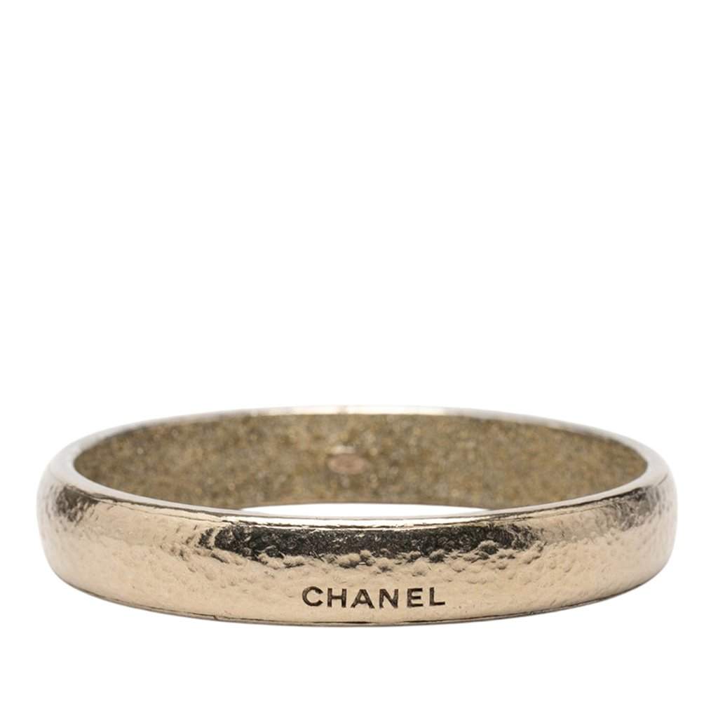 Chanel Gold Plated Logo Bangle Gold Metal Very good - Front View