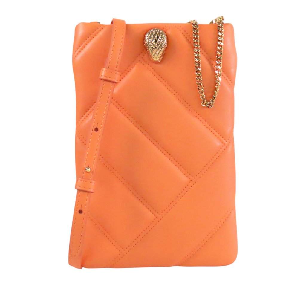 Bvlgari Leather Serpenti Cabochon Phone Case Crossbody Orange Leather Very good - Front View