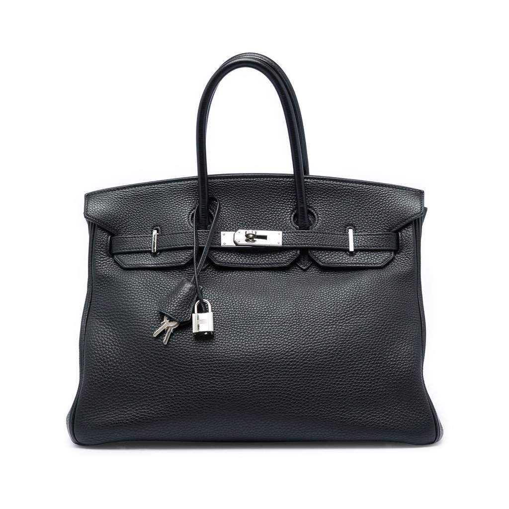 Hermès Togo Birkin Retourne 35 Black Leather Very good condition - Front View